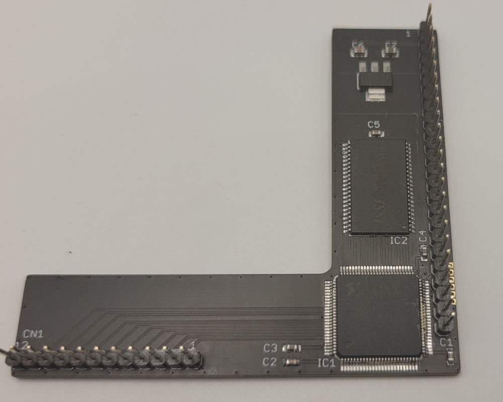 BoysonTech Boomerang Classic 512K RAM board tilted bottom view